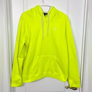 Under Armour Neon Yellow Semi Fitted Hoodie XL